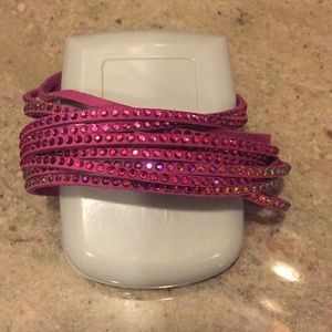 Swavorski pink double wrap bracelet
